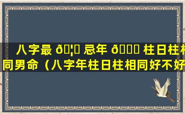 八字最 🦈 忌年 🐛 柱日柱相同男命（八字年柱日柱相同好不好）